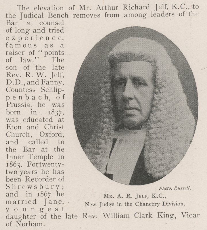 Sr. AR Jelf, KC, novo juiz na Divisão de Chancelaria de English Photographer