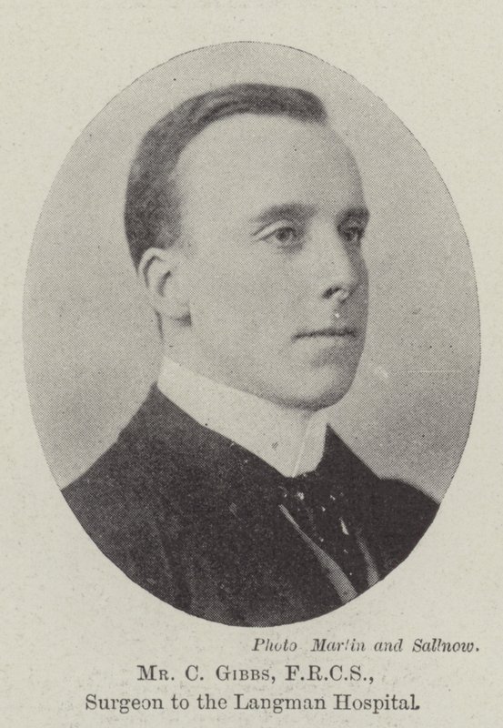 Sr. C Gibbs, FRCS, Cirurgião do Hospital Langman de English Photographer