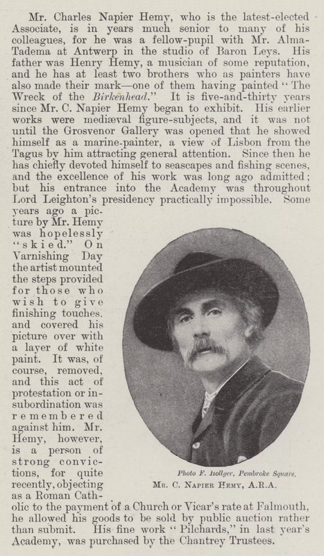 Mr C Napier Hemy, ARA de English Photographer