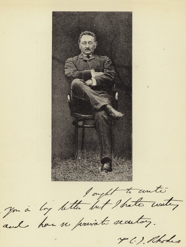 Sr. Cecil J Rhodes, Primeiro Ministro da Colônia do Cabo de English Photographer