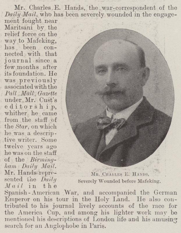 Sr. Charles E Hands, gravemente ferido antes de Mafeking de English Photographer