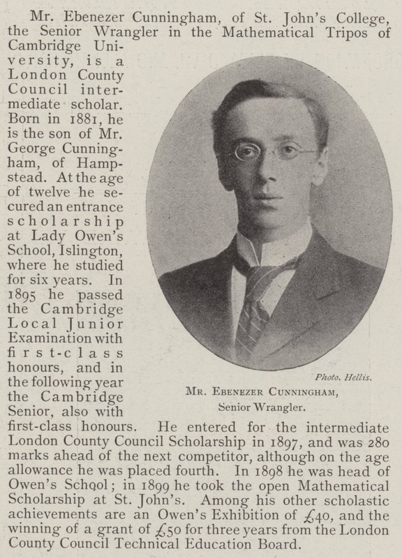 Sr. Ebenezer Cunningham, Senior Wrangler de English Photographer