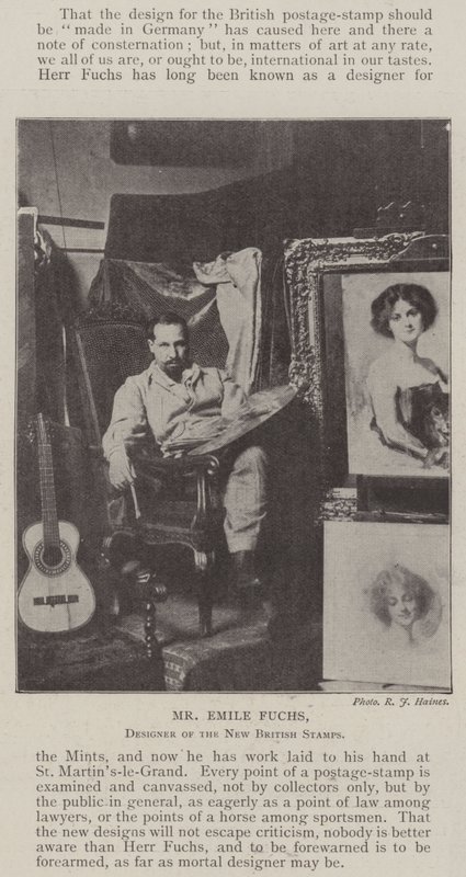 Sr. Emile Fuchs, Designer dos Novos Selos Britânicos de English Photographer