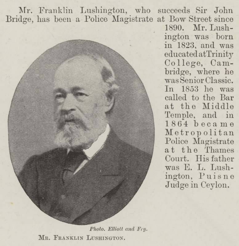 Sr. Franklin Lushington de English Photographer