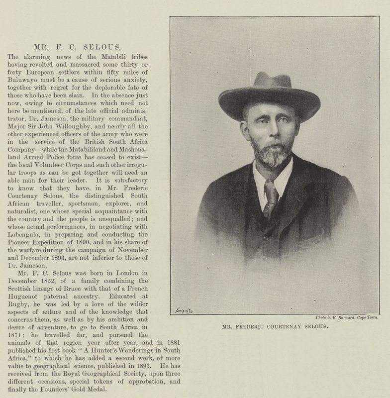 Sr. Frederic Courtenay Selous de English Photographer