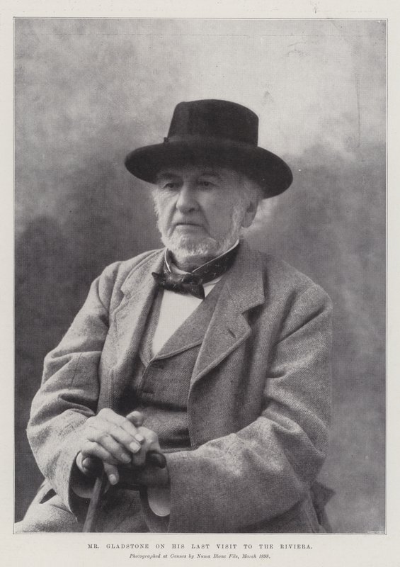 Sr. Gladstone em sua última visita à Riviera de English Photographer