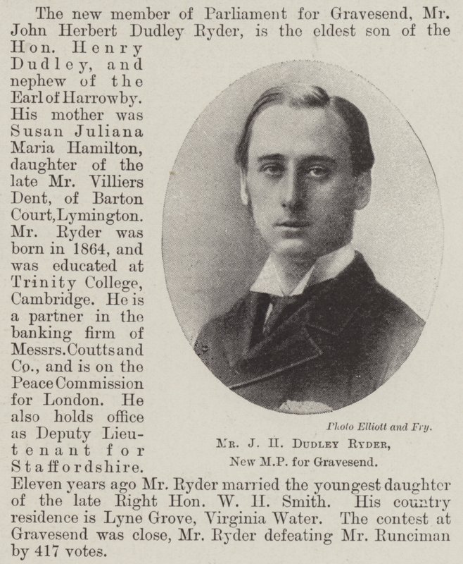 Sr. JH Dudley Ryder, novo MP para Gravesend de English Photographer