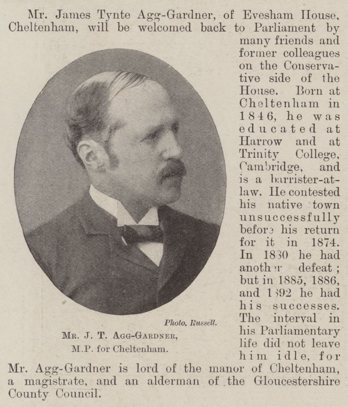 Sr. JT Agg-Gardner, MP para Cheltenham de English Photographer