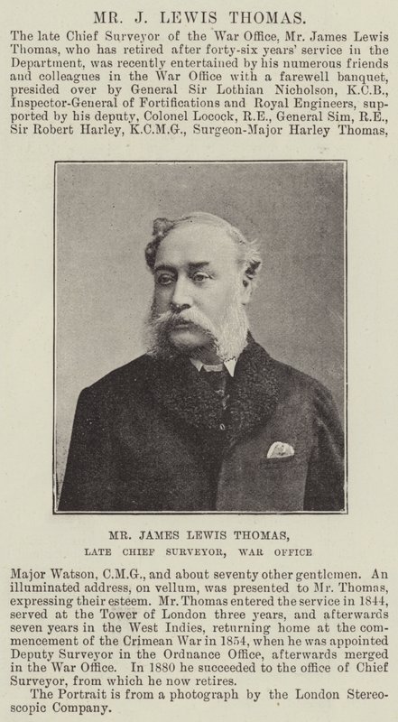 Sr. James Lewis Thomas, chefe do Topógrafo, Departamento de Guerra de English Photographer