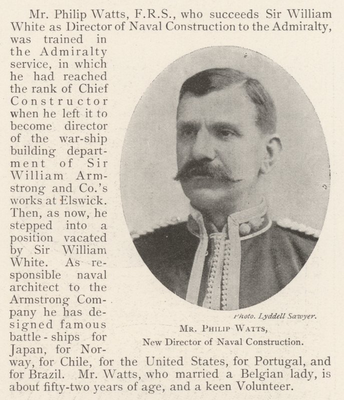 Sr. Philip Watts, novo diretor de construção naval de English Photographer