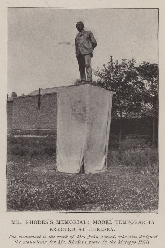 Senhor Rhodess Memorial, modelo temporariamente erigido no Chelsea de English Photographer