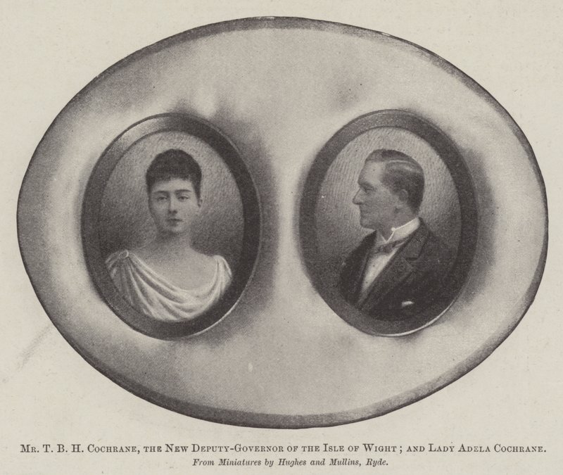 Sr. TBH Cochrane, o novo vice-governador da Ilha de Wight; e Lady Adela Cochrane de English Photographer