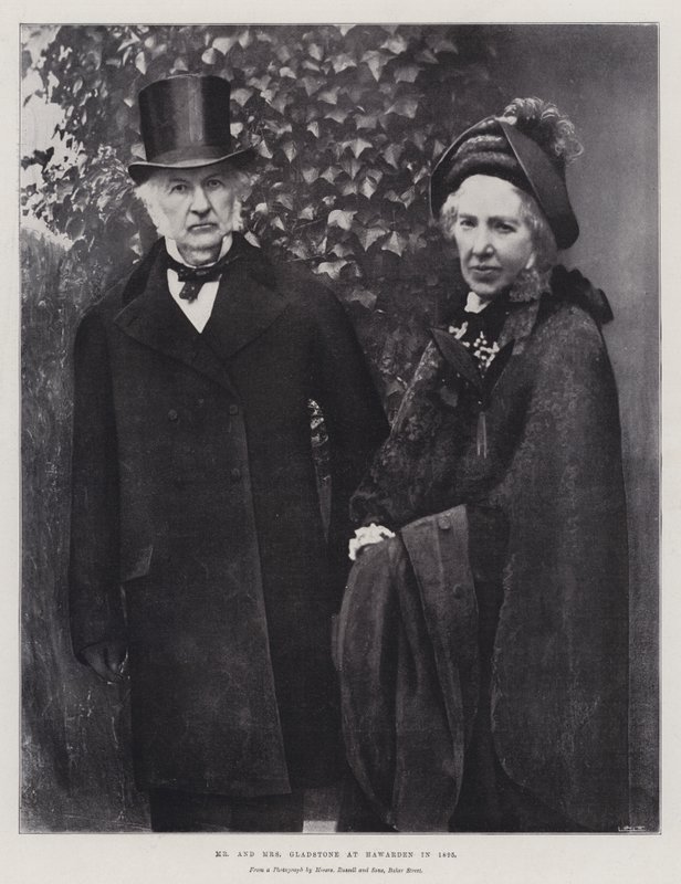 Sr. e Sra. Gladstone em Hawarden em 1895 de English Photographer