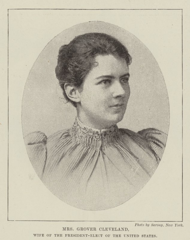 Sra. Grover Cleveland, esposa do presidente eleito dos Estados Unidos de English Photographer