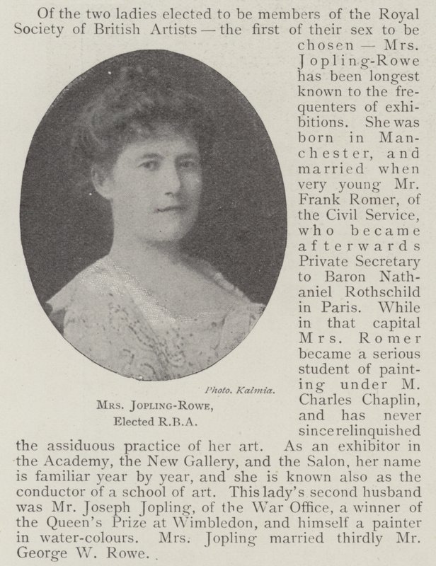 Sra. Jopling-Rowe, eleita RBA de English Photographer