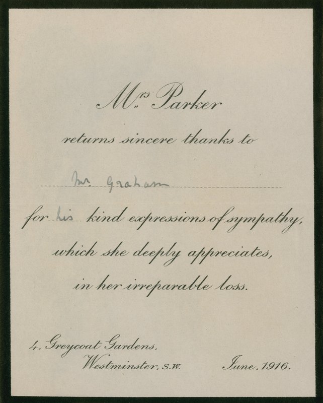 A senhora deputada Parker agradece sinceramente ao senhor deputado Graham de English Photographer