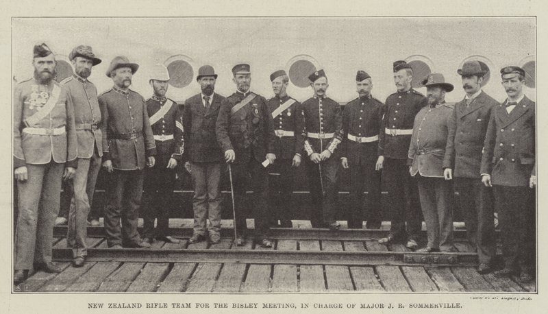 Equipe de Rifles da Nova Zelândia para o Encontro de Bisley, a cargo do Major JR Sommerville de English Photographer