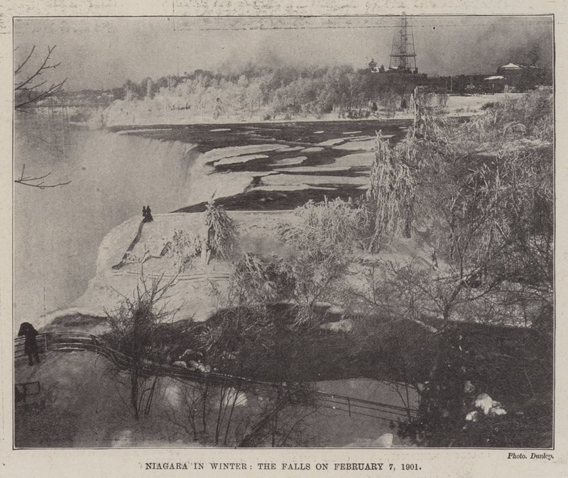 Niagara no inverno, as quedas em 7 de fevereiro de 1901 de English Photographer