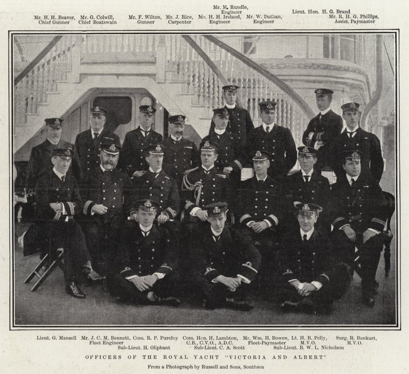 Oficiais do Royal Yacht Victoria e Albert de English Photographer