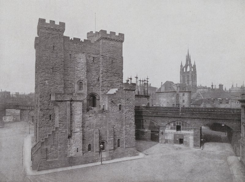 Castelo Velho, Black Gate, e Catedral, Newcastle (foto a p/b) de English Photographer
