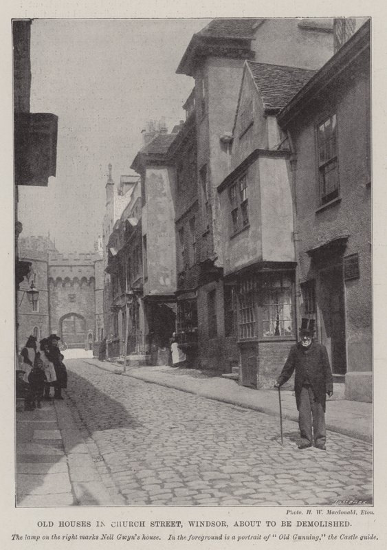 Antigas, casas, em, igreja, rua, windsor, prestes, ser, demolido de English Photographer