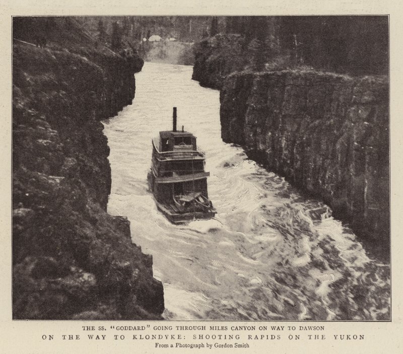 No caminho para Klondyke, filmar Rapids no Yukon de English Photographer