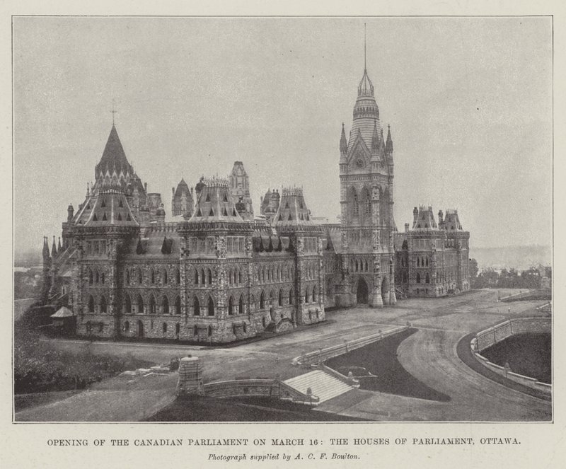 Abertura do Parlamento Canadense em 16 de março, as Casas do Parlamento, Ottawa de English Photographer