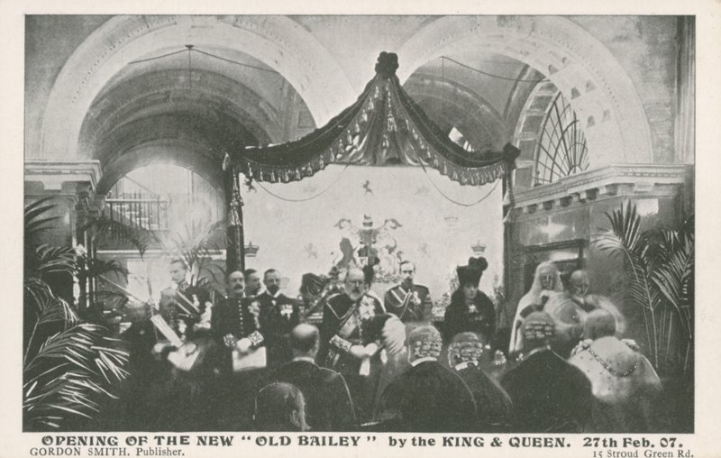 Abertura do Old Bailey pelo Rei e pela Rainha, 27 de fevereiro de 1907 de English Photographer