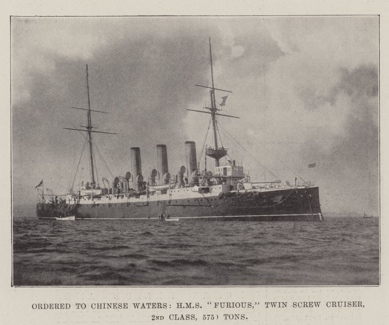 Encomendado para Águas Chinesas, HMS Furioso, Twin Screw Cruiser, 2ª Classe, 5750 Toneladas de English Photographer