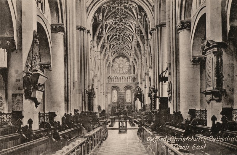 Oxford, Catedral de Christchurch, Coro Oriental (foto a p/b) de English Photographer