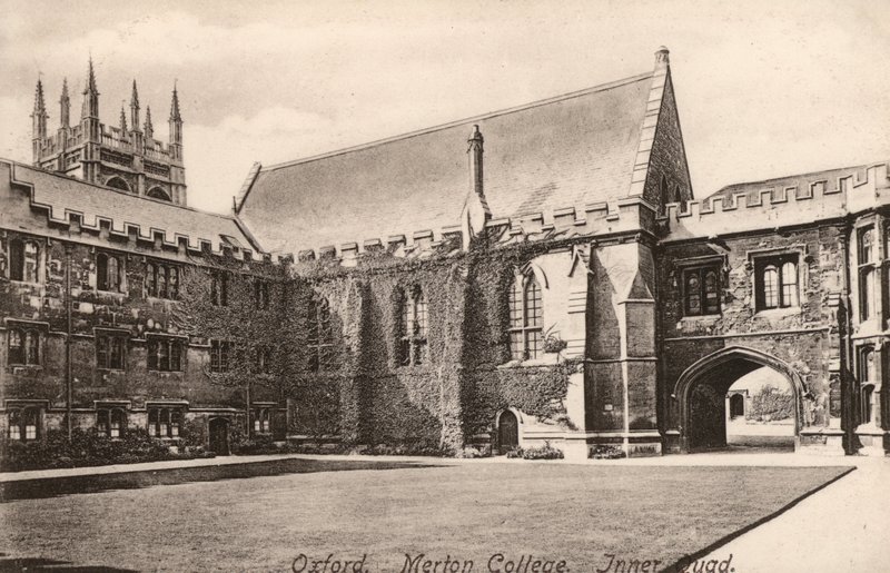 Oxford, Merton College, Inner Quad (foto a p/b) de English Photographer