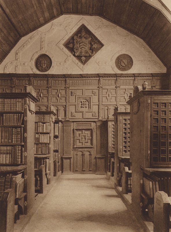 Oxford: Merton College, The Library, extremidade norte (fotografia a preto e branco) de English Photographer