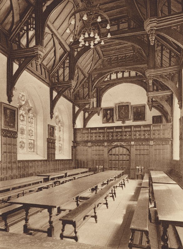 Oxford: Oriel College, The Hall (fotografia a preto e branco) de English Photographer