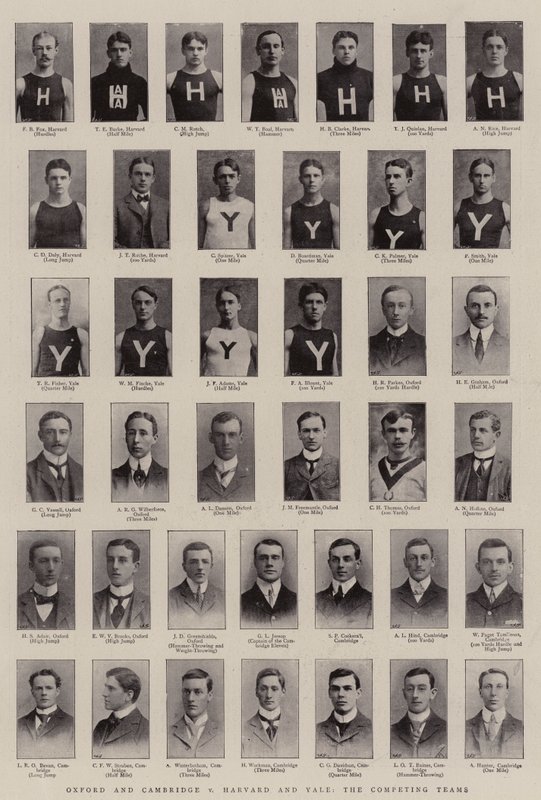 Oxford e Cambridge v Harvard e Yale, as equipes concorrentes de English Photographer