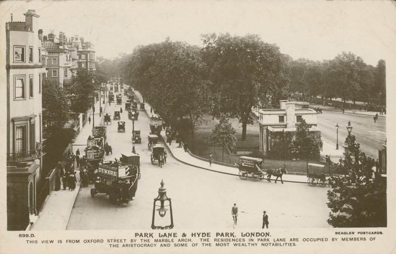 Park Lane e Hyde Park, em Londres de English Photographer
