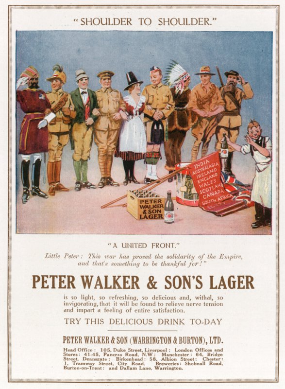 Peter Walker e Sons Lager. Anúncio de English Photographer