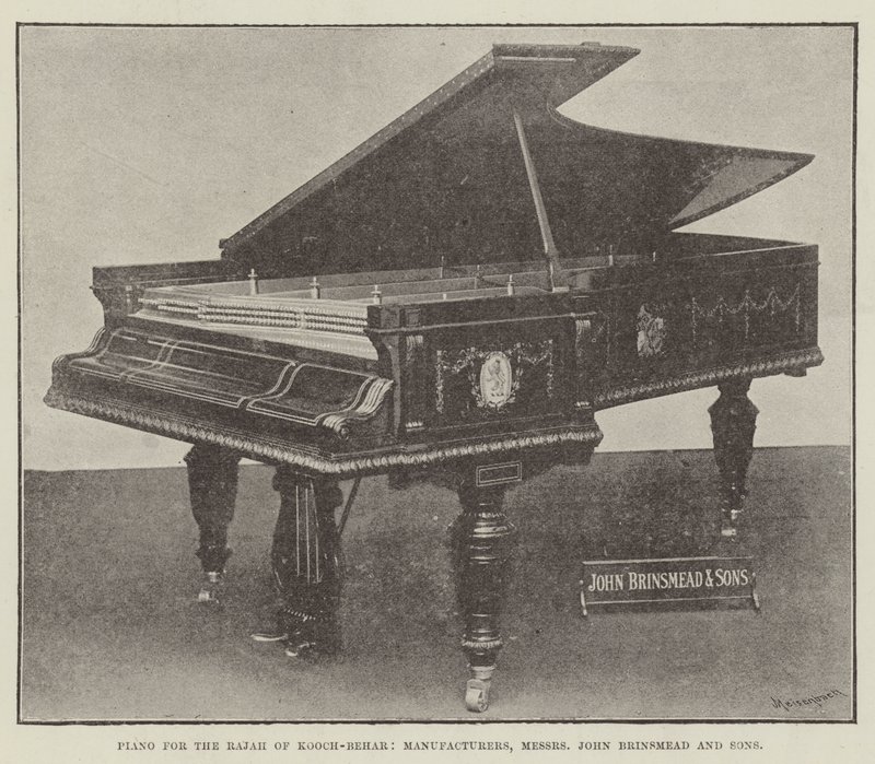 Piano para o rajá de Kooch-Behar, fabricantes, Messers John Brinsmead e filhos de English Photographer