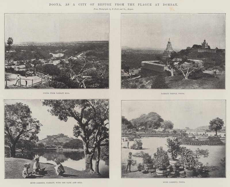 Poona, como uma cidade de refúgio da peste em Bombaim de English Photographer