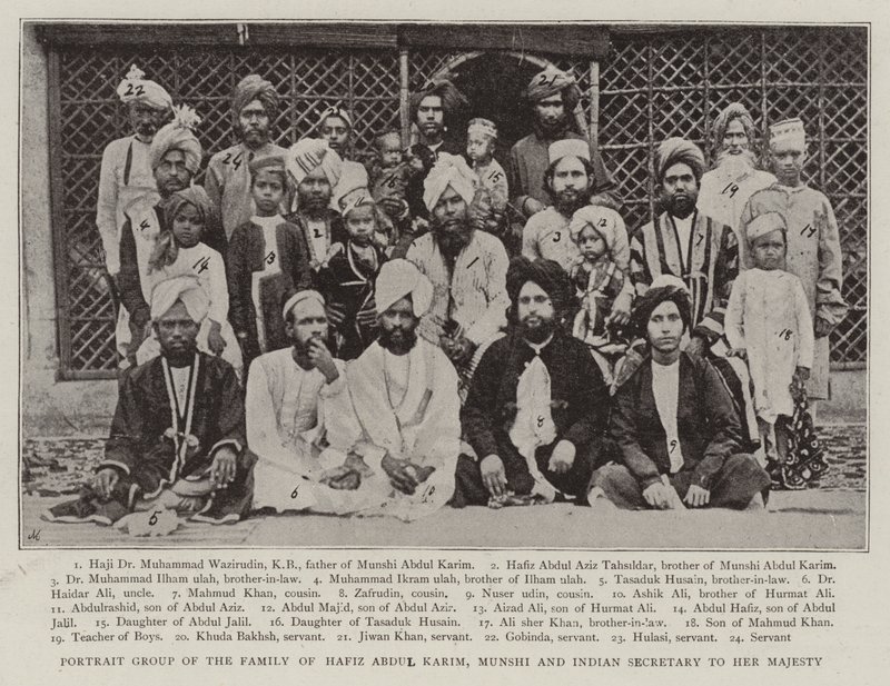 Grupo de Retrato da Família de Hafiz Abdul Karim, Munshi e Secretária Indiana a Sua Majestade de English Photographer