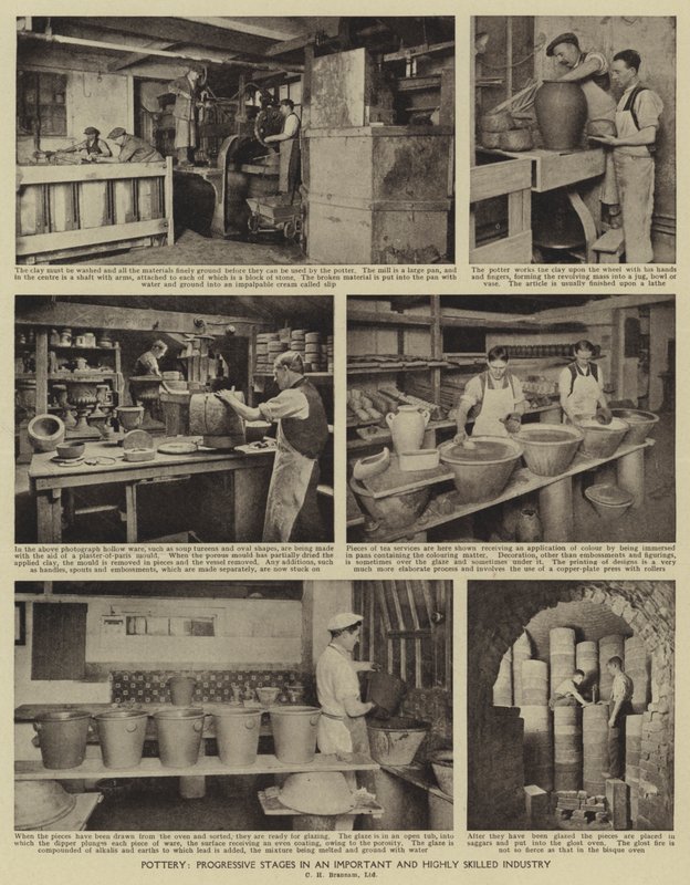 Cerâmica, estágios progressivos numa indústria importante e altamente qualificada (foto a p/b) de English Photographer