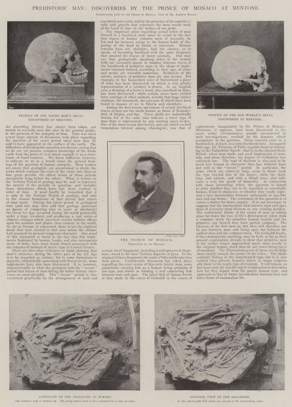 Homem pré-histórico, descobertas pelo Príncipe de Mônaco em Mentone de English Photographer