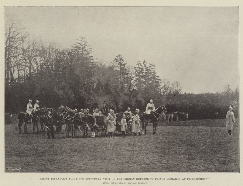 Príncipe Bismarcks octogésimo aniversário, visita do imperador alemão ao Príncipe Bismarck em Friedrichsruh de English Photographer