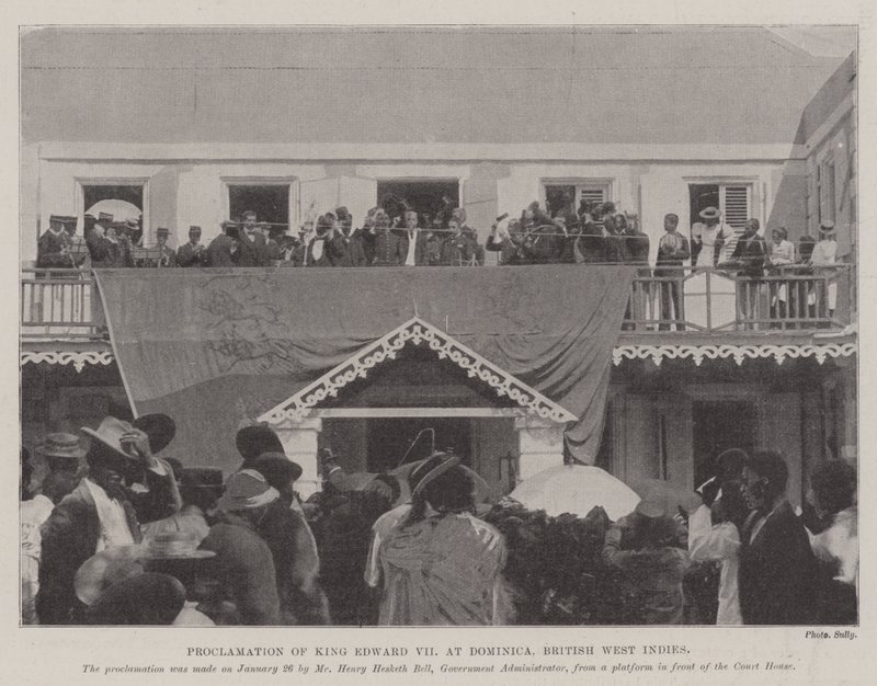 Proclamação do rei Eduardo VII em Dominica, Antilhas Britânicas de English Photographer