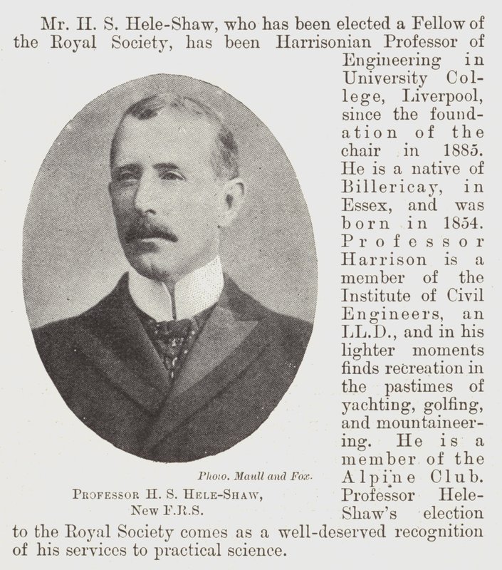 Professor HS Hele-Shaw, New FRS de English Photographer