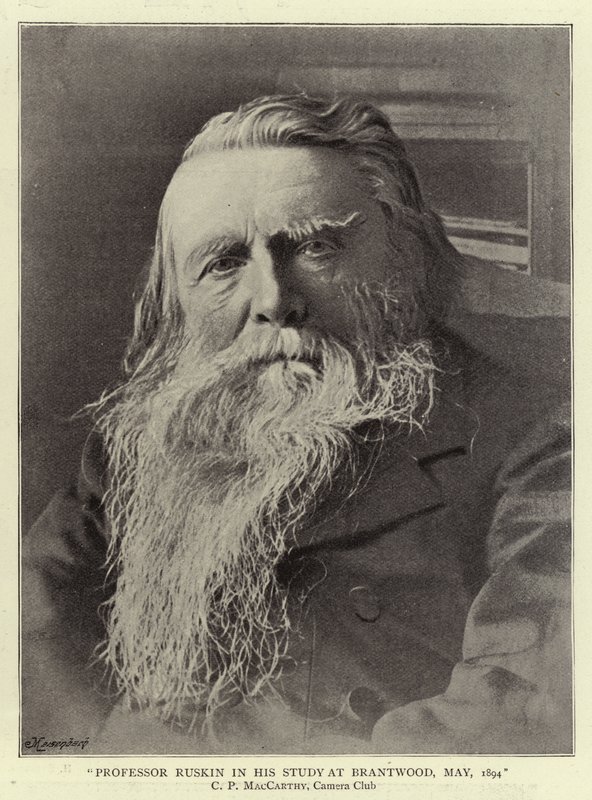 Professor Ruskin em seu estudo em Brantwood, em maio de 1894 de English Photographer
