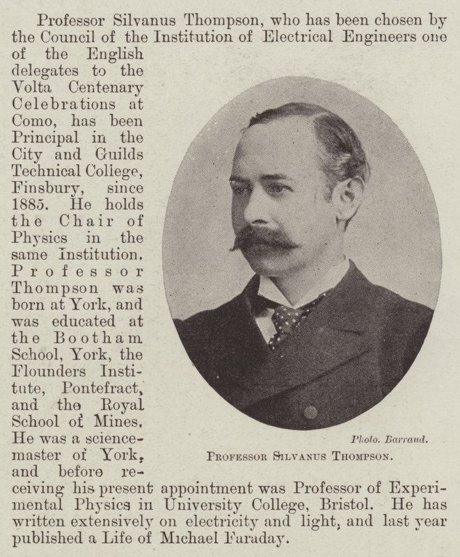 Professor Silvanus Thompson de English Photographer