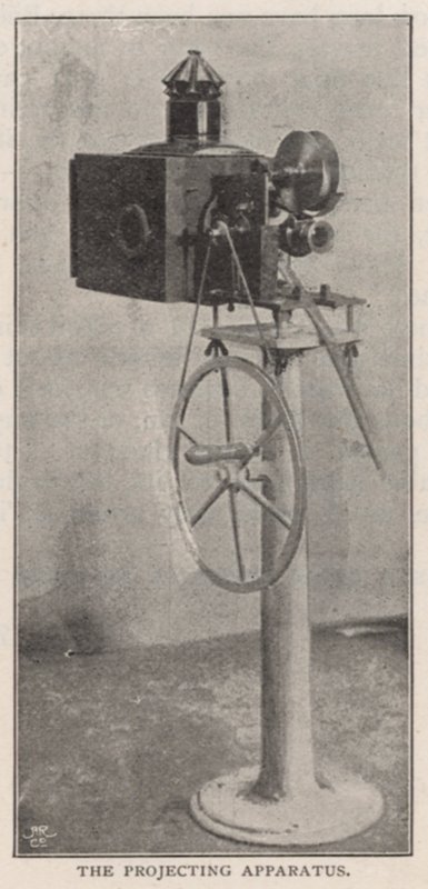 Aparatus de projeção utilizados por RW Paul, inventor do Kinetoscope de English Photographer