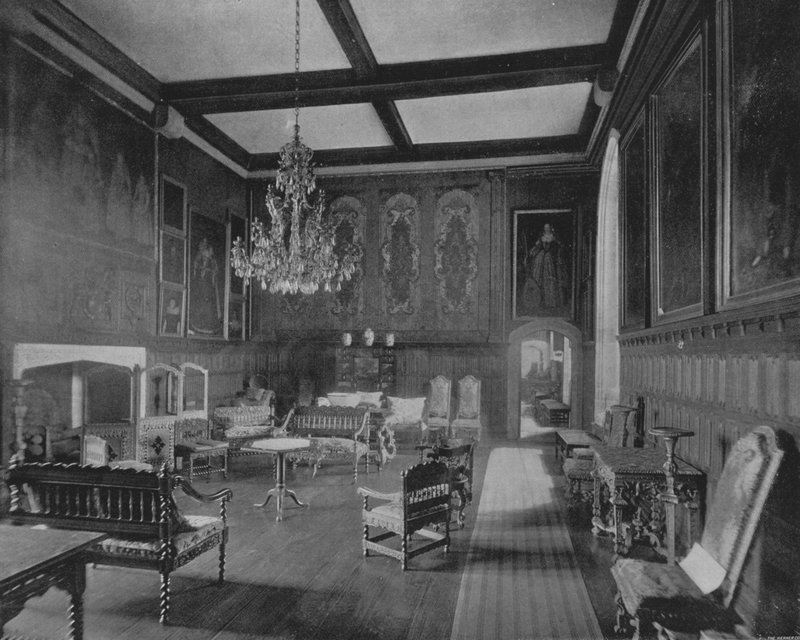 Quarto da Rainha Elizabeth em Penshurst Place (foto a p/b) de English Photographer