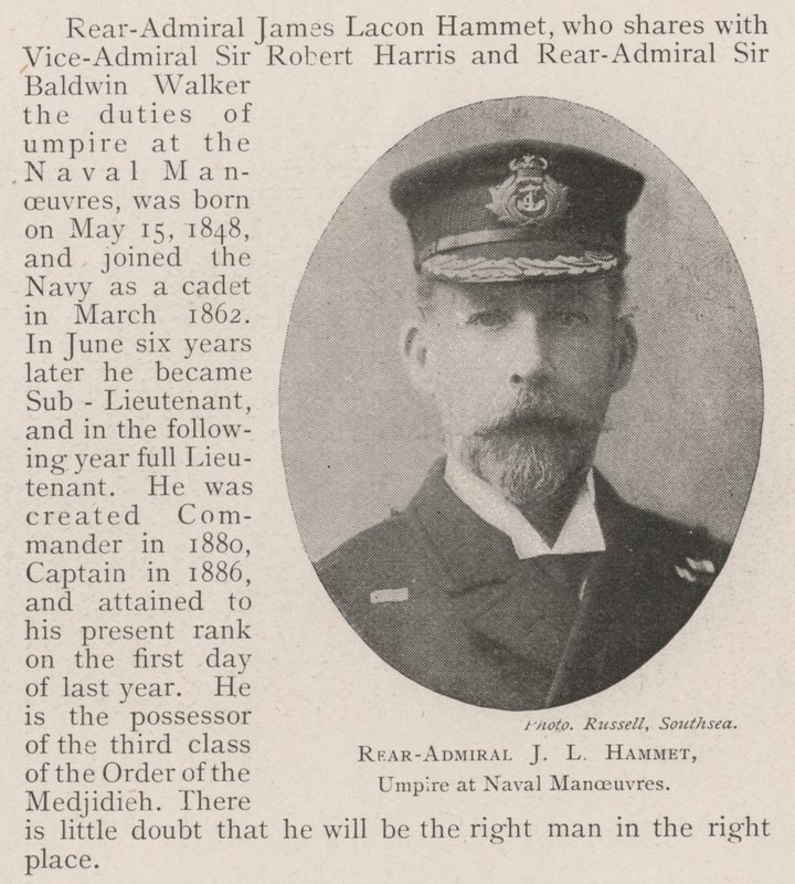 Contra-almirante JL Hammet, árbitro em manobras navais de English Photographer