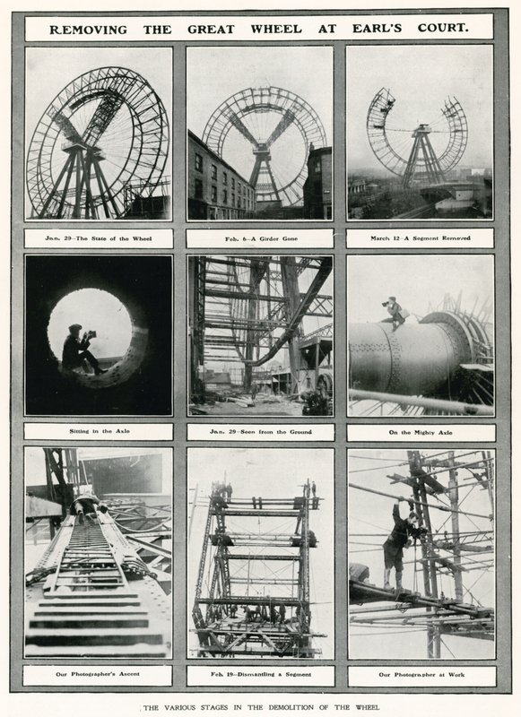 Removendo a Grande Roda em Earls Court, Londres de English Photographer